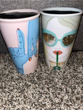 Set of 2 Los Angeles Starbucks Travel Mugs
